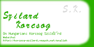 szilard korcsog business card